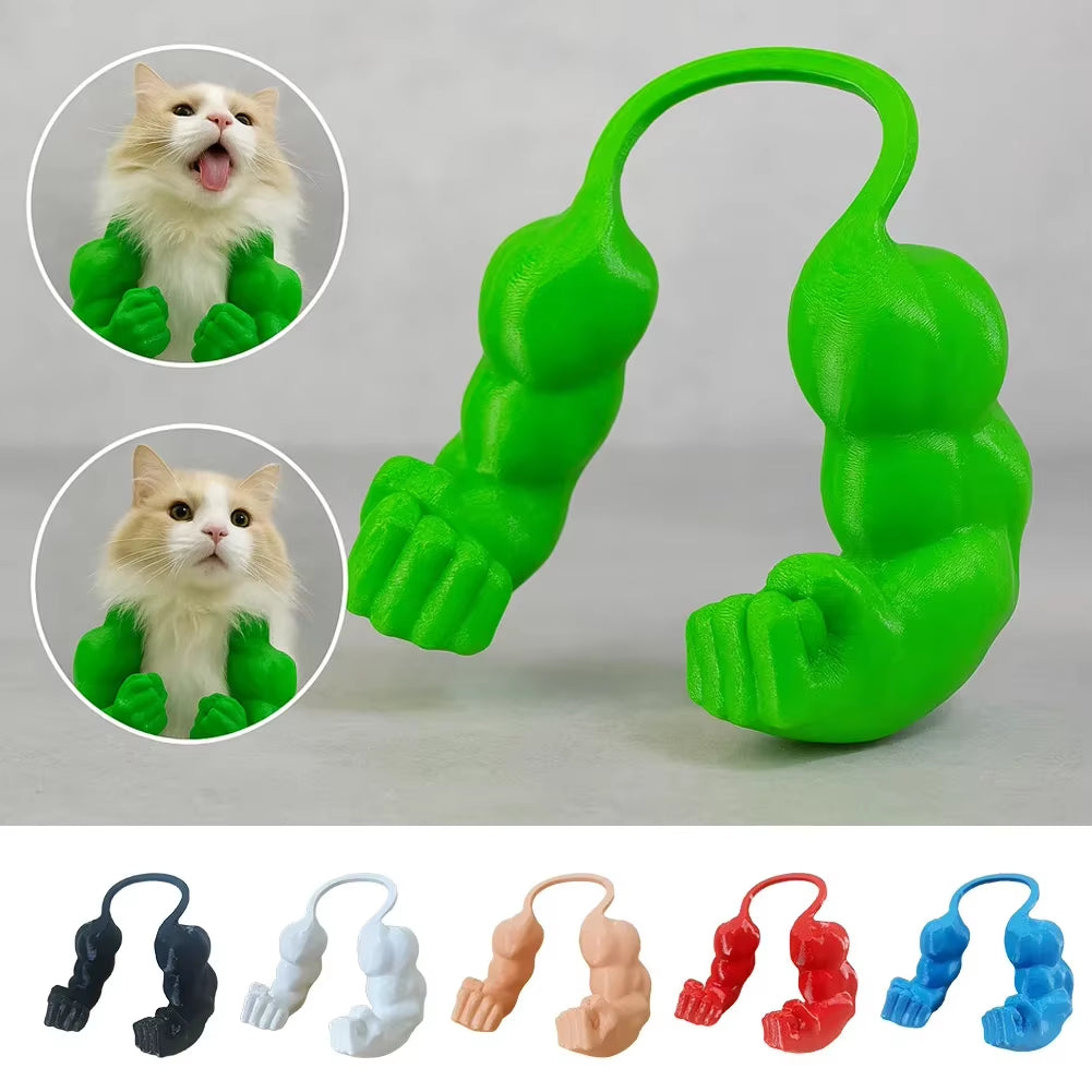 Creative 3D Printed Neck Arm Cat Muscle Arm with Muscle for Halloween Birthday Party Supplies Pet Cosplay Costume Accessories