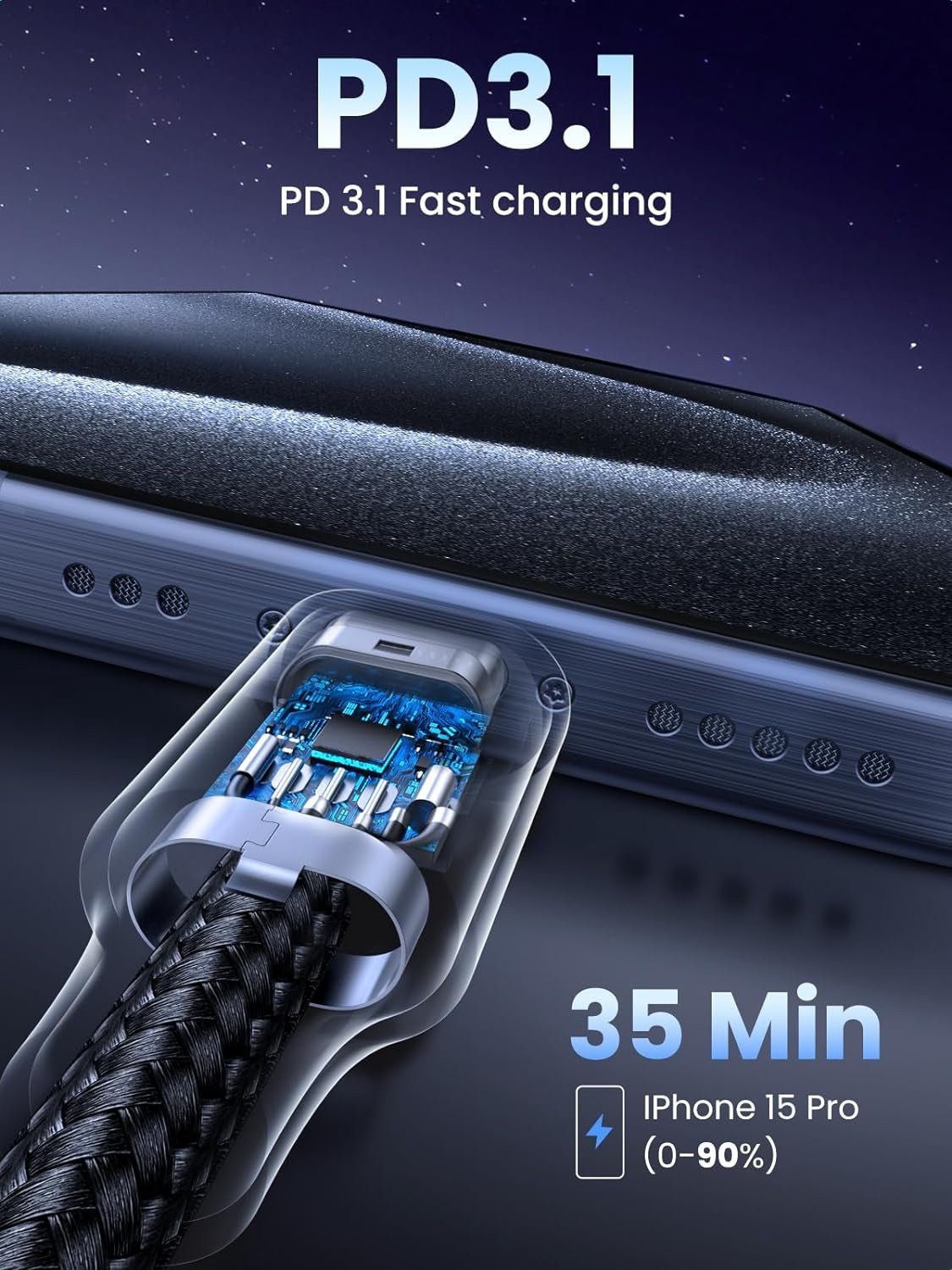 240W USB - C to USB - C Fast Charging Cable, Compatible with iPhone 17 Pro Max/16, Samsung Galaxy S25/S24, MacBook Pro/Air, iPad Pro/Air/Mini, Dell XPS, 6.6FT - ShiftX