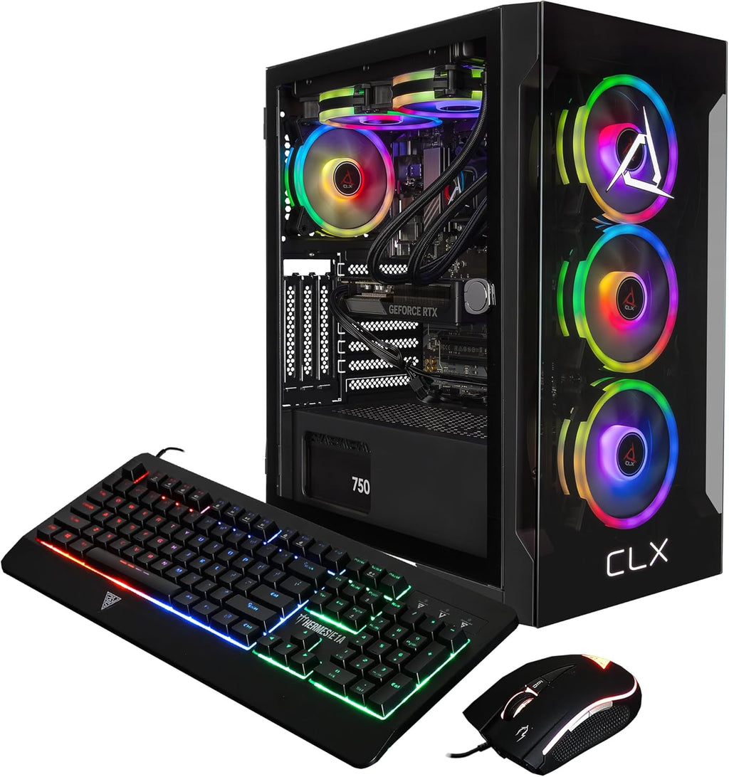 CLX Set Gaming PC - Intel Core i9 14900KF 3.2GHz, GeForce RTX 5060 Ti, 2TB NVMe M.2 SSD, 32GB DDR5 RGB Memory, 360mm AIO, WiFi, Windows 11 Home, Black - ShiftX