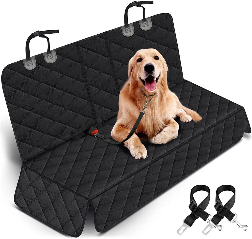 Dog Car Seat Cover - Waterproof Back Seat Protector for Pets, Non - Slip Design with Middle Armrest Compatibility for Most Cars, Trucks, and SUVs - Black - ShiftX
