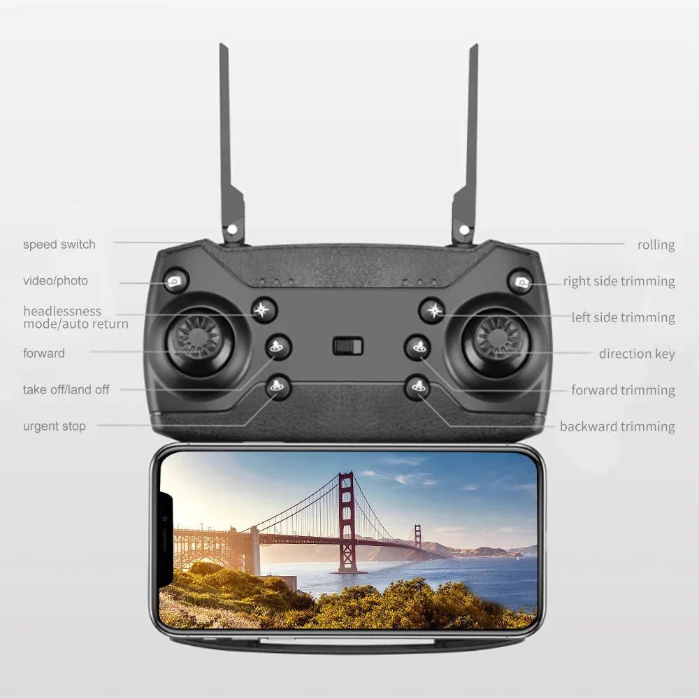 E88 Pro Foldable Quadcopter Drone - WIFI FPV, HD 4K Camera, Altitude Hold - ShiftX
