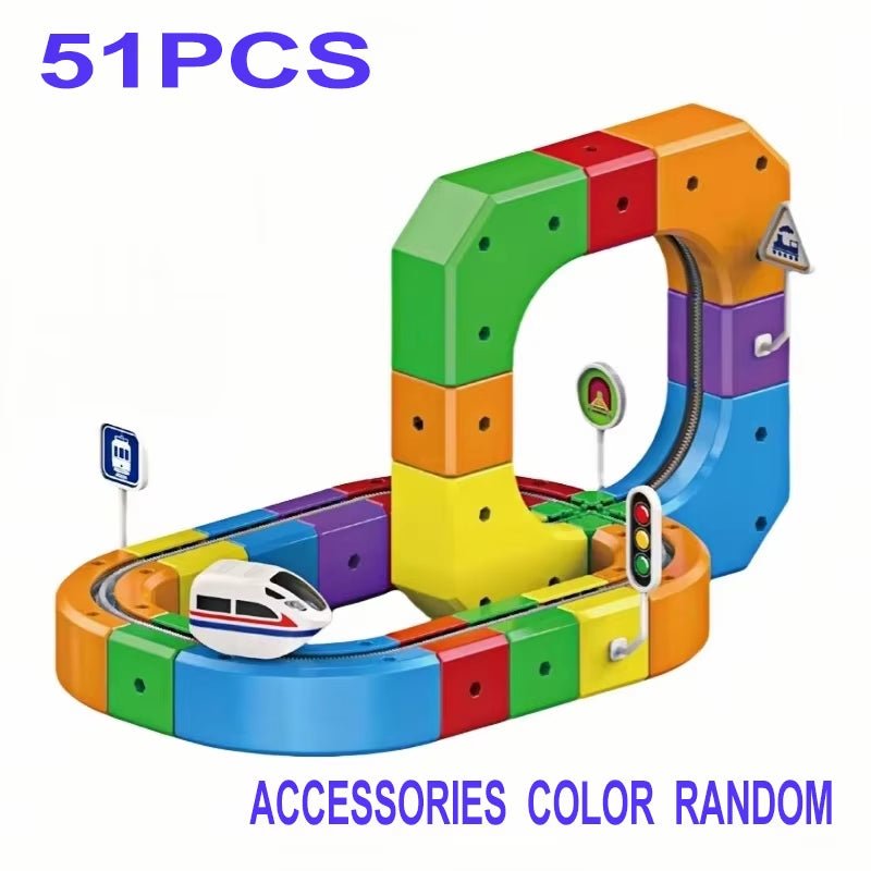 Kids Magnetic Rail Car Cube Toys Educational Toy DIY Building Blocks Magical Track Train Gravity Maze Toy Christmas Gifts - ShiftX