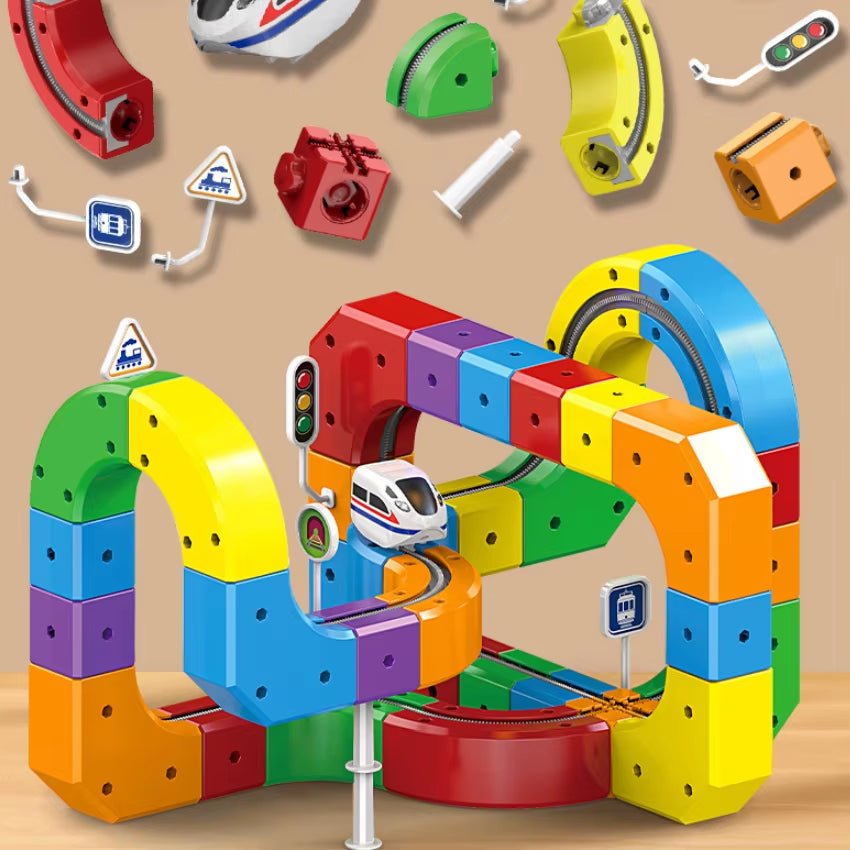 Kids Magnetic Rail Car Cube Toys Educational Toy DIY Building Blocks Magical Track Train Gravity Maze Toy Christmas Gifts - ShiftX