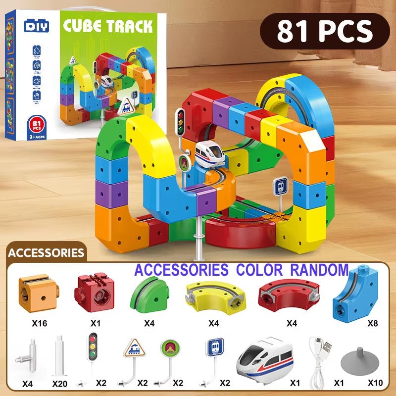 Kids Magnetic Rail Car Cube Toys Educational Toy DIY Building Blocks Magical Track Train Gravity Maze Toy Christmas Gifts - ShiftX