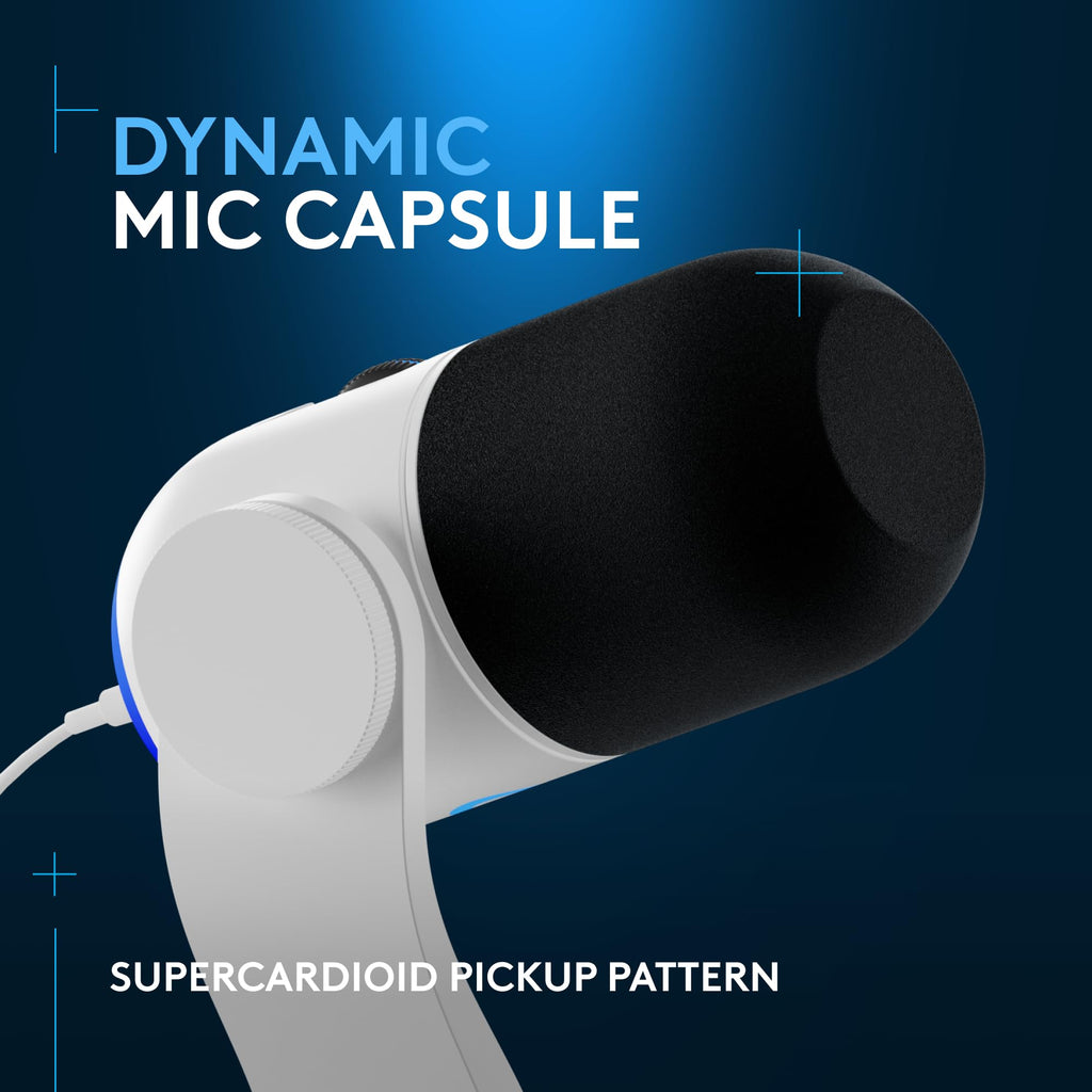 Logitech G Yeti GX Dynamic RGB Gaming Microphone, Podcast Microphone with LIGHTSYNC, Blue VO!CE, G HUB Control, USB Plug and Play - Black - ShiftX