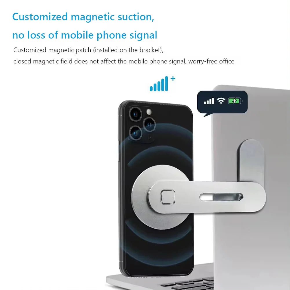 Metal Expansion Phone Stand for Laptop and Tesla Vehicles - Magnetic Folding Phone Holder with 15W Fast Charger - ShiftX