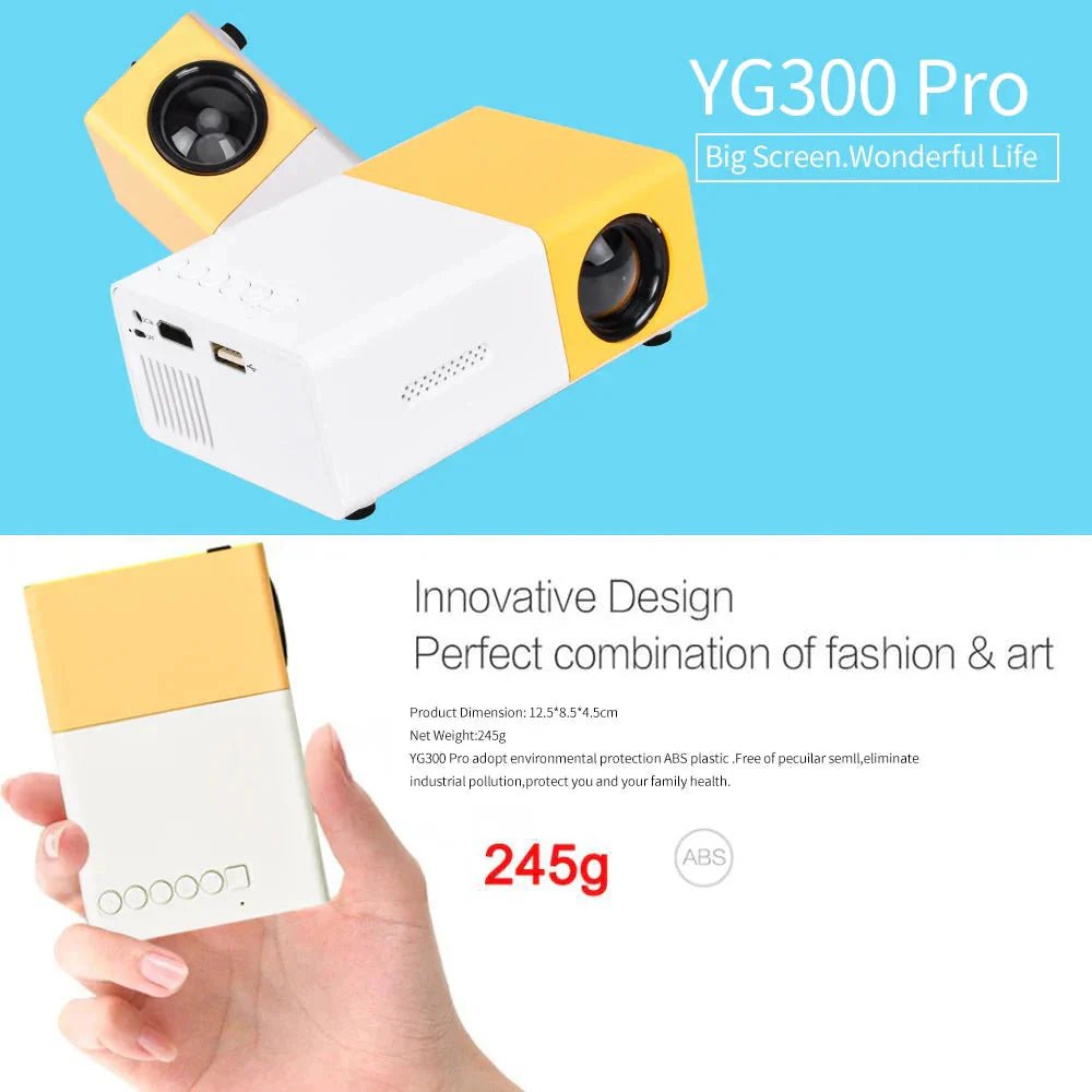 Mini Projector – 1080P Full HD Support, Portable LED Projector, 4K Video Playback, Multiple Connectivity Options - ShiftX