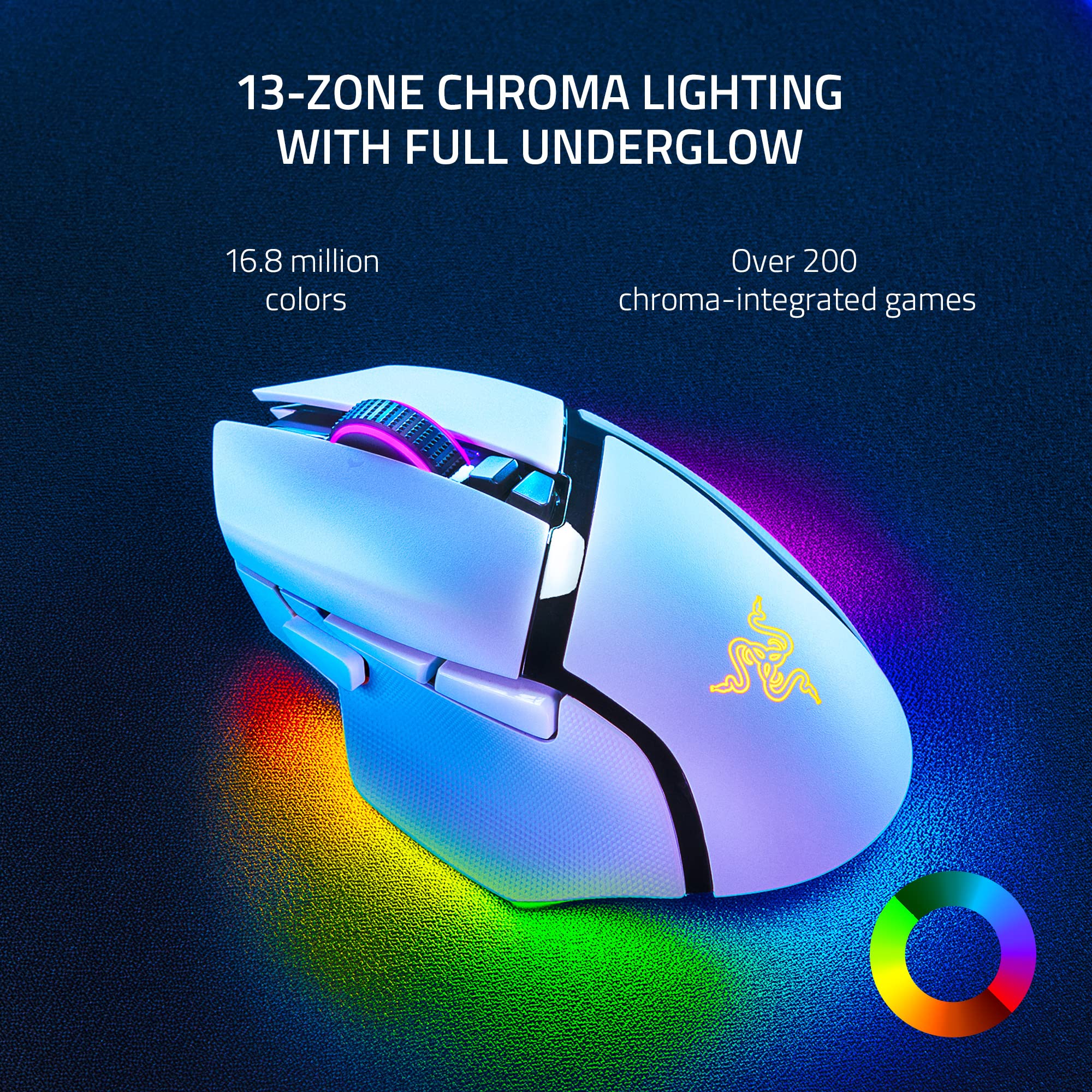 Razer Basilisk V3 Pro Wireless Gaming Mouse, HyperScroll Tilt Wheel, 30K DPI Sensor, Gen - 3 Optical Switches, 13 - Zone Chroma RGB, 13 Programmable Controls, 3 Connection Modes, Black - ShiftX