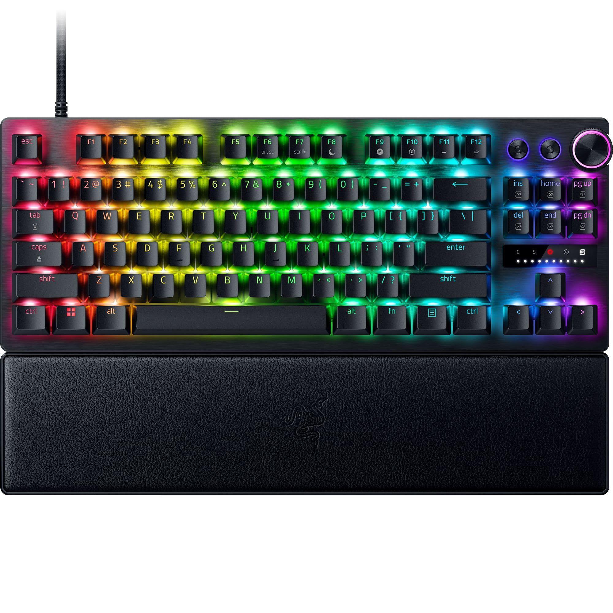 Razer Huntsman V3 Pro TKL Esports Gaming Keyboard: Analog Optical Switches - Razer Snap Tap - Rapid Trigger - Adjustable Actuation - Media Keys & Dial - Doubleshot PBT Keycaps - Wrist Rest - Black - ShiftX