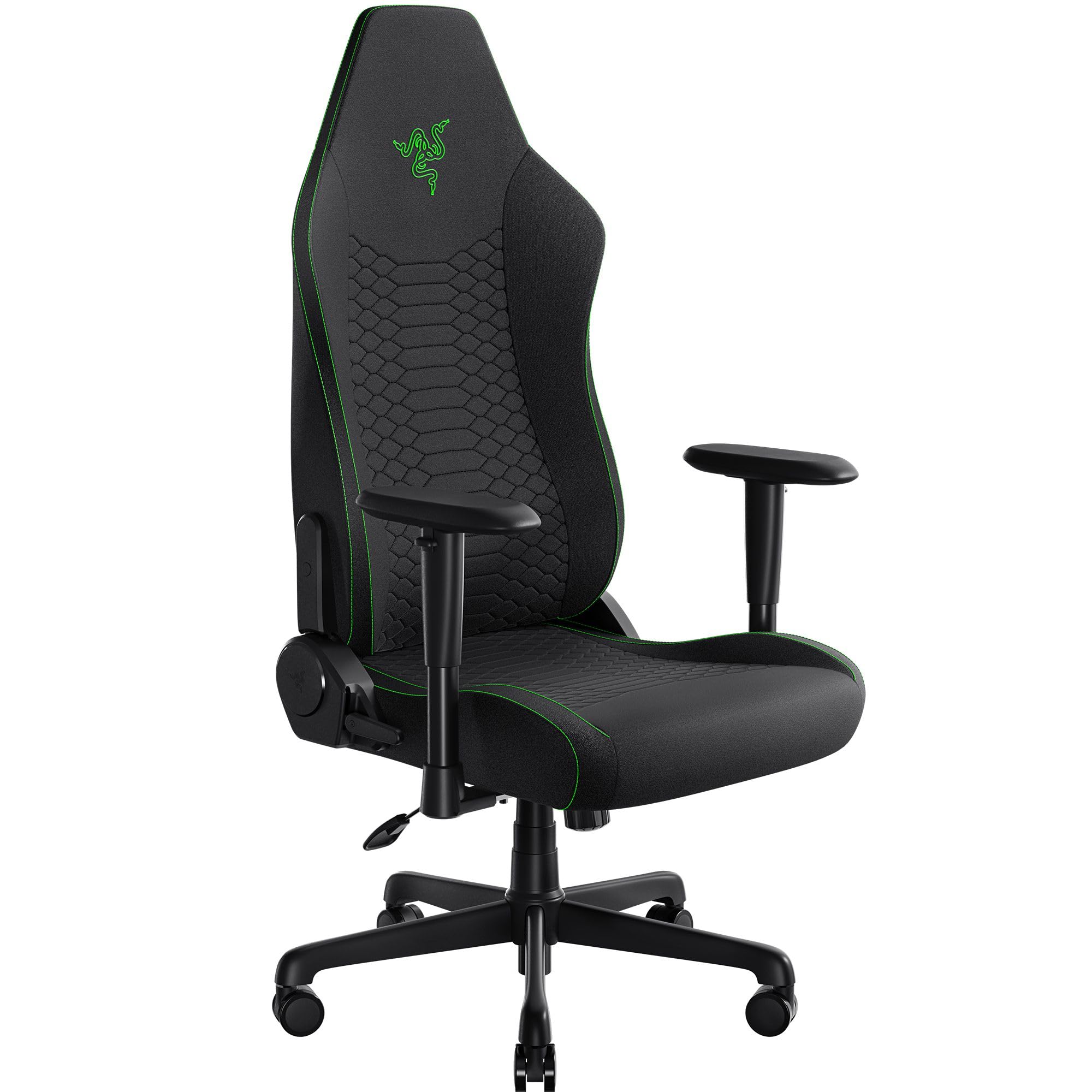 Razer Iskur V2 X Ergonomic Gaming Chair: Built - in Lumbar Support - Widened Seat Base - High Density Foam Cushions - Adjustable 152 Degree Recline - 2D Armrests - Plush Fabric Finish - Black - ShiftX