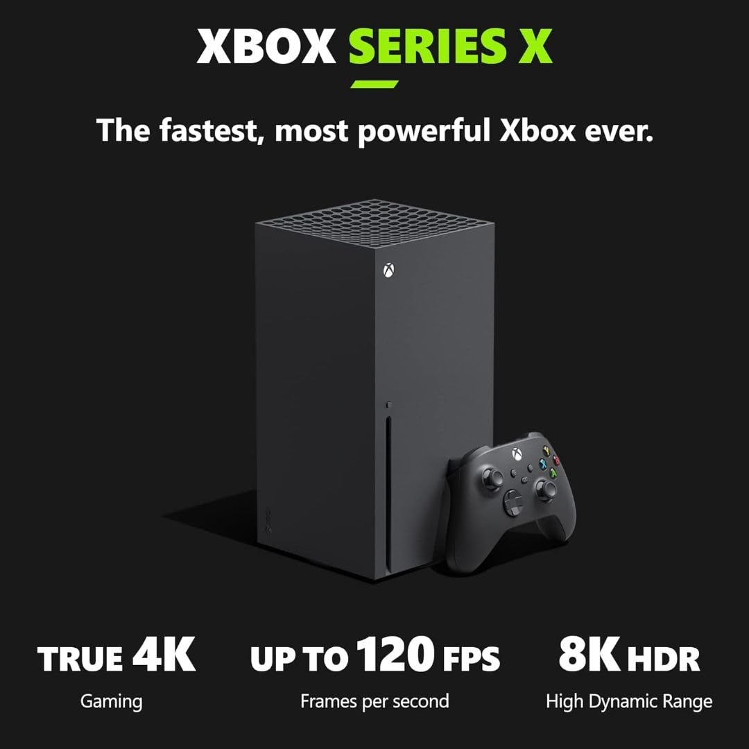 Xbox Series X - Gaming Console - 1TB SSD - Includes Wireless Controller - 4K Gaming - 120FPS - Carbon Black - ShiftX